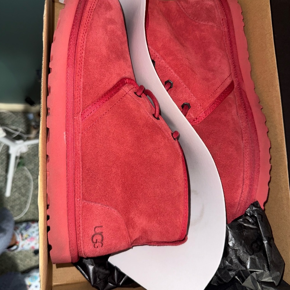 UGG Vibrant Red Suede Ankle Boots